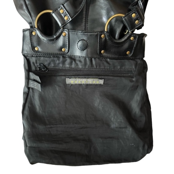 Kenneth Cole Reaction Black Nappa Leather Tote - Picture 11 of 16